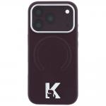 Husa Karl Lagerfeld Grained Embossed Ring Kameo Logo cu MagSafe compatibila cu iPhone 18 Pro Max / 17 Pro Max, Burgundy 2 - lerato.ro