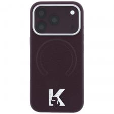 Husa Karl Lagerfeld Grained Embossed Ring Kameo Logo cu MagSafe compatibila cu iPhone 18 Pro Max / 17 Pro Max, Burgundy
