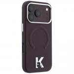 Husa Karl Lagerfeld Grained Embossed Ring Kameo Logo cu MagSafe compatibila cu iPhone 18 Pro Max / 17 Pro Max, Burgundy 5 - lerato.ro