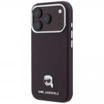 Husa Karl Lagerfeld Grained Karl Head cu MagSafe compatibila cu iPhone 18 Pro / 17 Pro, Burgundy 3 - lerato.ro