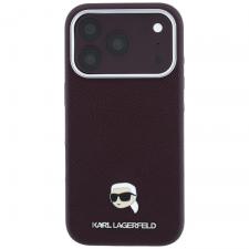 Husa Karl Lagerfeld Grained Karl Head cu MagSafe compatibila cu iPhone 18 Pro / 17 Pro, Burgundy
