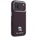 Husa Karl Lagerfeld Grained Karl Head cu MagSafe compatibila cu iPhone 18 Pro / 17 Pro, Burgundy 5 - lerato.ro