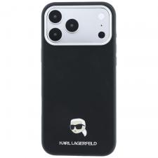 Husa Karl Lagerfeld Grained Karl Head cu MagSafe compatibila cu iPhone 18 Pro / 17 Pro, Negru