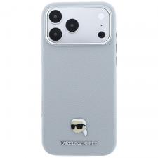 Husa Karl Lagerfeld Grained Karl Head cu MagSafe compatibila cu iPhone 18 Pro Max / 17 Pro Max, Gri