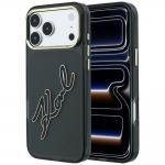 Husa Karl Lagerfeld IML Big Signature Resin Metal Frame compatibila cu iPhone 18 Pro / 17 Pro, Negru 4 - lerato.ro