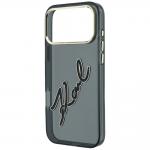 Husa Karl Lagerfeld IML Big Signature Resin Metal Frame compatibila cu iPhone 18 Pro / 17 Pro, Negru 7 - lerato.ro