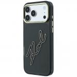 Husa Karl Lagerfeld IML Big Signature Resin Metal Frame compatibila cu iPhone 18 Pro Max / 17 Pro Max, Negru 3 - lerato.ro