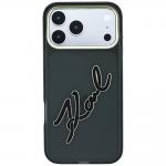 Husa Karl Lagerfeld IML Big Signature Resin Metal Frame compatibila cu iPhone 18 Pro Max / 17 Pro Max, Negru 2 - lerato.ro