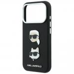 Husa Karl Lagerfeld Saffiano Karl and Choupette Heads Pins Strap Logo compatibila cu iPhone 18 Pro Max / 17 Pro Max, Negru 8 - lerato.ro