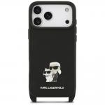 Husa Karl Lagerfeld Saffiano Karl and Choupette Metal Pin CBDY Strap compatibila cu iPhone 18 Pro / 17 Pro, Negru 5 - lerato.ro