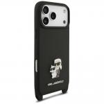 Husa Karl Lagerfeld Saffiano Karl and Choupette Metal Pin CBDY Strap compatibila cu iPhone 18 Pro / 17 Pro, Negru 6 - lerato.ro