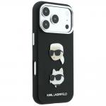 Husa Karl Lagerfeld Saffiano Karl and Choupette Heads Pins and Logo compatibila cu iPhone 18 Pro / 17 Pro, Negru 5 - lerato.ro