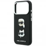 Husa Karl Lagerfeld Saffiano Karl and Choupette Heads Pins and Logo compatibila cu iPhone 18 Pro / 17 Pro, Negru 7 - lerato.ro