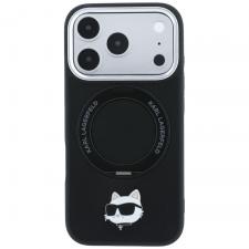 Husa Karl Lagerfeld Ring Stand 360 Choupette Head Pin cu MagSafe compatibila cu iPhone 18 Pro Max / 17 Pro Max, Negru