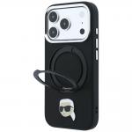 Husa Karl Lagerfeld Ring Stand 360 Karl Head Pin cu MagSafe compatibila cu iPhone 18 Pro Max / 17 Pro Max, Negru 3 - lerato.ro