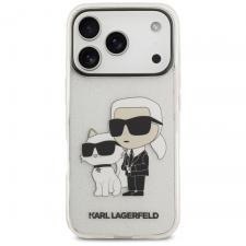 Husa Karl Lagerfeld IML NFT Glitter Karl and Choupette compatibila cu iPhone 18 Pro / 17 Pro, Transparent