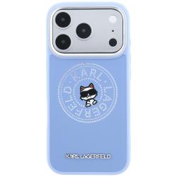 Husa Karl Lagerfeld Point Choupette Sketch MagSafe compatibila cu iPhone 18 Pro Max / 17 Pro Max, Albastru