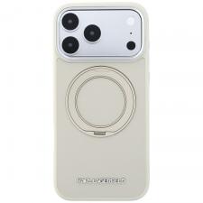 Husa Karl Lagerfeld Ring Stand 360 Saffiano Classic Logo MagSafe compatibila cu iPhone 18 Pro Max / 17 Pro Max, Bej