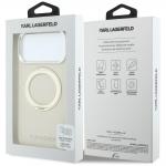 Husa Karl Lagerfeld Ring Stand 360 Saffiano Classic Logo MagSafe compatibila cu iPhone 18 Pro Max / 17 Pro Max, Bej 9 - lerato.ro