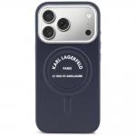 Husa Karl Lagerfeld Embossed Open Ring RSG Logo cu MagSafe compatibila cu iPhone 18 Pro / 17 Pro, Albastru 2 - lerato.ro