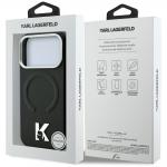 Husa Karl Lagerfeld Grained Embossed Ring Kameo Logo cu MagSafe compatibila cu iPhone 18 Pro Max / 17 Pro Max, Negru 9 - lerato.ro