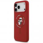 Husa Karl Lagerfeld Silicone Karl and Choupette Ring cu MagSafe compatibila cu iPhone 18 Pro Max / 17 Pro Max, Rosu 3 - lerato.ro