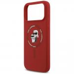 Husa Karl Lagerfeld Silicone Karl and Choupette Ring cu MagSafe compatibila cu iPhone 18 Pro Max / 17 Pro Max, Rosu 7 - lerato.ro