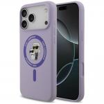 Husa Karl Lagerfeld Silicone Karl and Choupette Ring cu MagSafe compatibila cu iPhone 18 Pro Max / 17 Pro Max, Mov 4 - lerato.ro