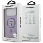 Husa Karl Lagerfeld Silicone Karl and Choupette Ring cu MagSafe compatibila cu iPhone 18 Pro Max / 17 Pro Max, Mov 9 - lerato.ro