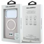 Husa Karl Lagerfeld Ring Stand 360 Choupette Head Pin cu MagSafe compatibila cu iPhone 18 Pro / 17 Pro, Roz 9 - lerato.ro