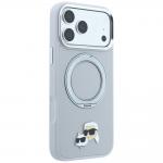 Husa Karl Lagerfeld Ring Stand 360 Karl and Choupette Heads Pin cu MagSafe compatibila cu iPhone 18 Pro Max / 17 Pro Max, Gri 5 - lerato.ro