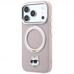 Husa Karl Lagerfeld Ring Stand 360 Karl and Choupette Heads Pin cu MagSafe compatibila cu iPhone 18 Pro Max / 17 Pro Max, Roz 3 - lerato.ro