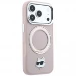 Husa Karl Lagerfeld Ring Stand 360 Karl and Choupette Heads Pin cu MagSafe compatibila cu iPhone 18 Pro Max / 17 Pro Max, Roz 5 - lerato.ro