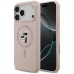 Husa Karl Lagerfeld Silicone Karl and Choupette Ring cu MagSafe compatibila cu iPhone 18 Pro Max / 17 Pro Max, Roz 4 - lerato.ro