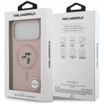 Husa Karl Lagerfeld Silicone Karl and Choupette Ring cu MagSafe compatibila cu iPhone 18 Pro Max / 17 Pro Max, Roz 9 - lerato.ro