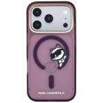 Husa Karl Lagerfeld Peekaboo Logo cu MagSafe compatibila cu iPhone 18 Pro / 17 Pro, Burgundy 2 - lerato.ro