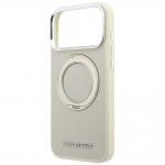 Husa Karl Lagerfeld Ring Stand 360 Saffiano Classic Logo cu MagSafe compatibila cu iPhone 18 Pro / 17 Pro, Bej 7 - lerato.ro