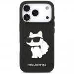 Husa Karl Lagerfeld Saffiano Mono Patch Choupette compatibila cu iPhone 18 Pro / 17 Pro, Negru 2 - lerato.ro