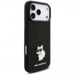 Husa Karl Lagerfeld Silicone Choupette Metal Pin compatibila cu iPhone 18 Pro Max / 17 Pro Max, Negru 5 - lerato.ro