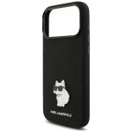 Husa Karl Lagerfeld Silicone Choupette Metal Pin compatibila cu iPhone 18 Pro Max / 17 Pro Max, Negru 7 - lerato.ro