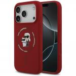 Husa Karl Lagerfeld Silicone Karl and Choupette Ring cu MagSafe compatibila cu iPhone 18 Pro / 17 Pro, Rosu 4 - lerato.ro