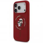Husa Karl Lagerfeld Silicone Karl and Choupette Ring cu MagSafe compatibila cu iPhone 18 Pro / 17 Pro, Rosu 3 - lerato.ro