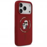 Husa Karl Lagerfeld Silicone Karl and Choupette Ring cu MagSafe compatibila cu iPhone 18 Pro / 17 Pro, Rosu 5 - lerato.ro