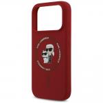 Husa Karl Lagerfeld Silicone Karl and Choupette Ring cu MagSafe compatibila cu iPhone 18 Pro / 17 Pro, Rosu 7 - lerato.ro