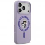 Husa Karl Lagerfeld Silicone Karl and Choupette Ring cu MagSafe compatibila cu iPhone 18 Pro / 17 Pro, Mov 5 - lerato.ro