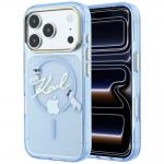 Husa Karl Lagerfeld Script Logo cu MagSafe compatibila cu iPhone 18 Pro / 17 Pro, Light Blue 4 - lerato.ro
