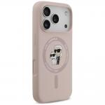 Husa Karl Lagerfeld Silicone Karl and Choupette Ring cu MagSafe compatibila cu iPhone 18 Pro / 17 Pro, Roz 5 - lerato.ro