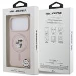 Husa Karl Lagerfeld Silicone Karl and Choupette Ring cu MagSafe compatibila cu iPhone 18 Pro / 17 Pro, Roz 9 - lerato.ro