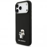 Husa Karl Lagerfeld Silicone Karl and Choupette Metal Pin compatibila cu iPhone 18 Pro Max / 17 Pro Max, Negru 3 - lerato.ro