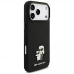 Husa Karl Lagerfeld Silicone Karl and Choupette Metal Pin compatibila cu iPhone 18 Pro Max / 17 Pro Max, Negru 5 - lerato.ro